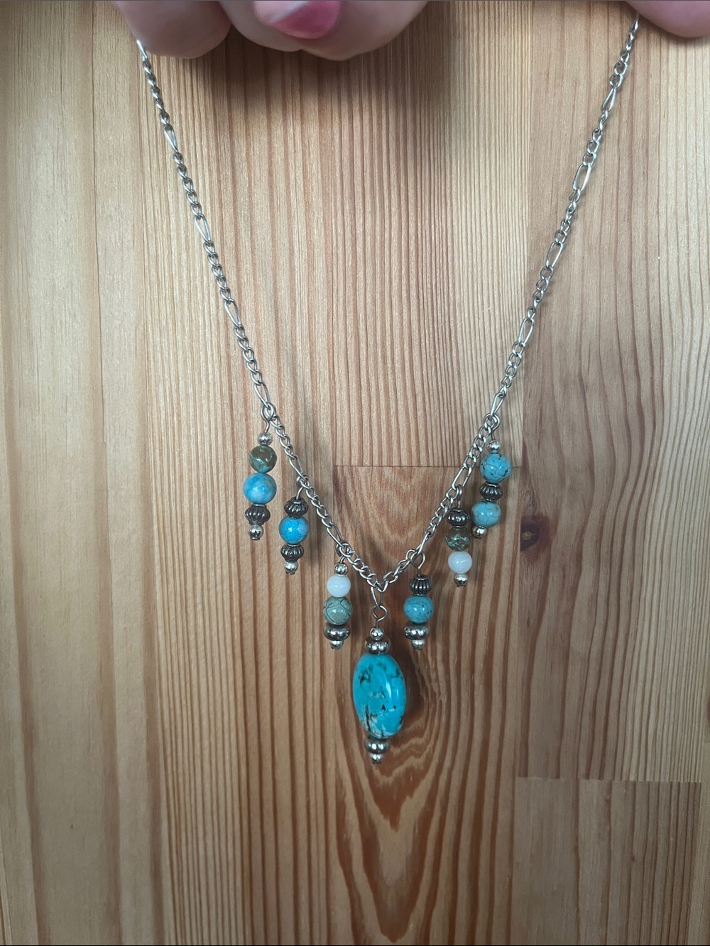 Turquoise and silver choker necklace